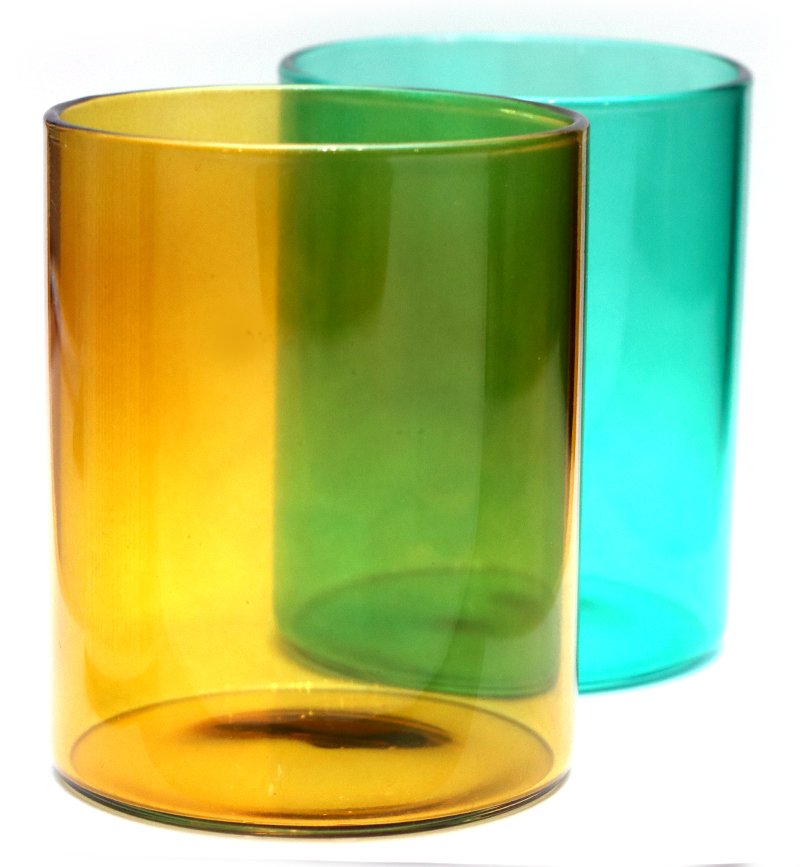 Стакан для свечи из цветного стекла